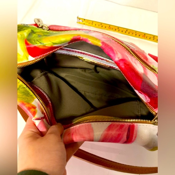 Valentina small floral leather colorful handbag purse - Picture 6 of 7